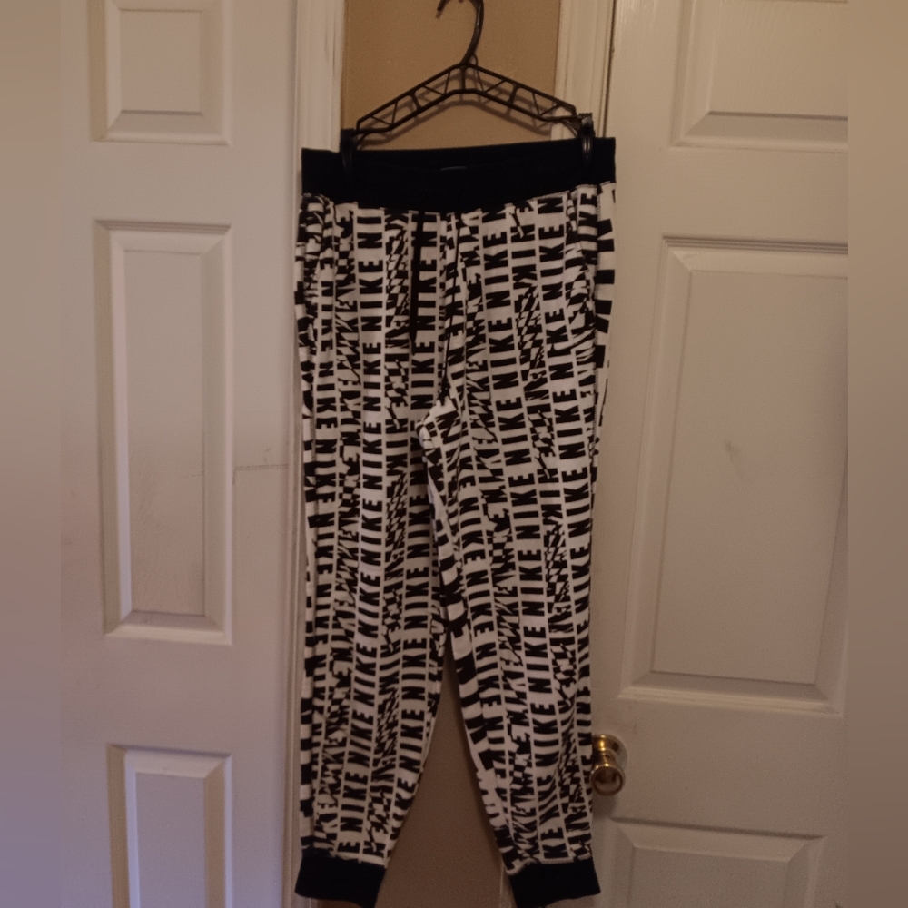 Nike Black and White Joggers Apparel